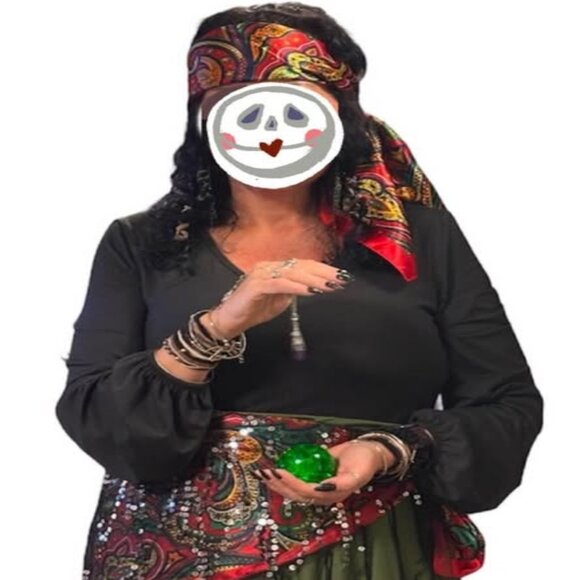 Fortune Teller/Gypsy Costume, Halloween or Dress-Up Fun, Boho Style, Accessories - Picture 3 of 9